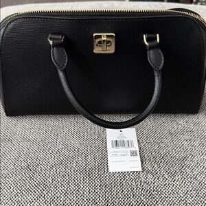Kate Spade Black Leather Shoulder Bag with Gold Hardware